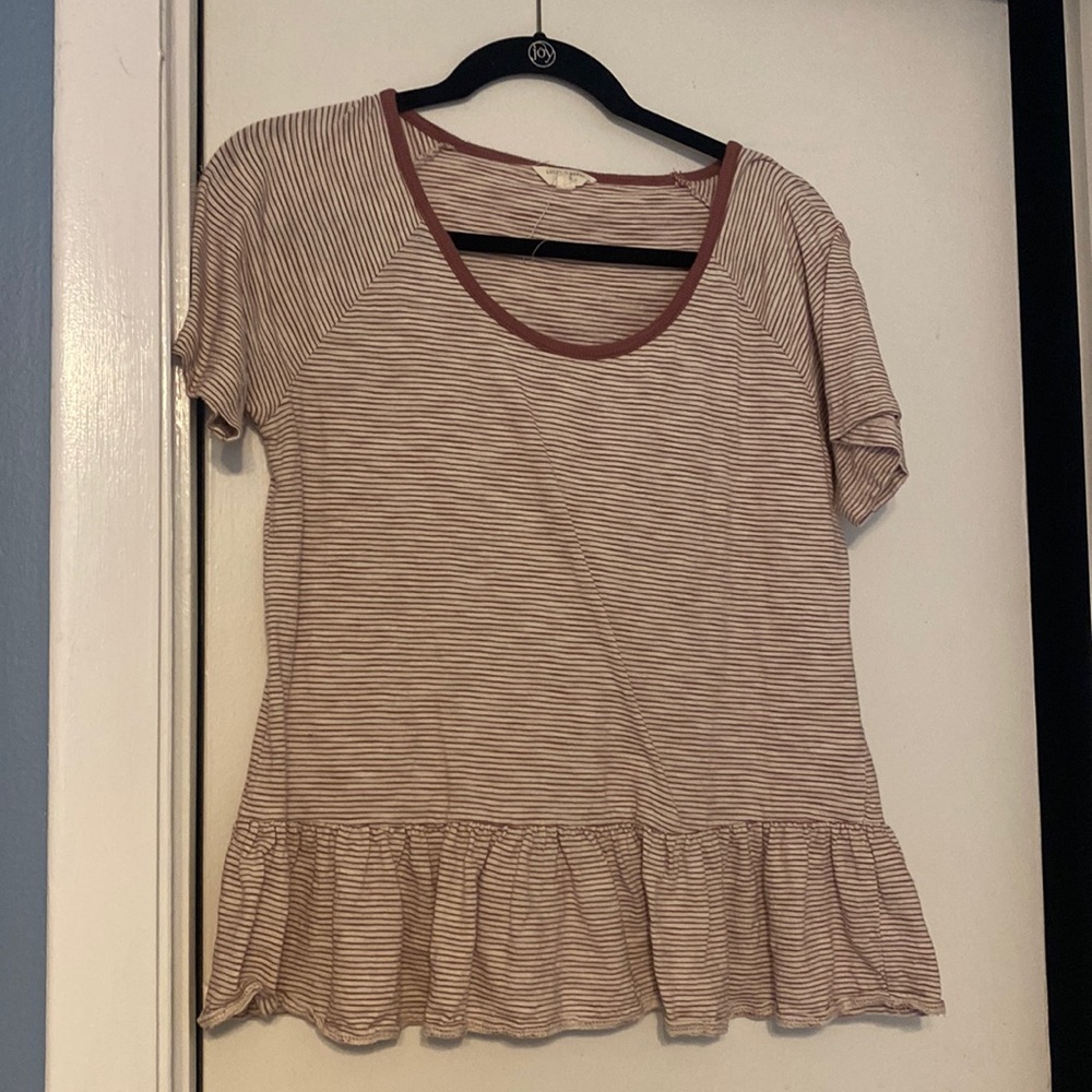 Lucky pink striped peplum shirt